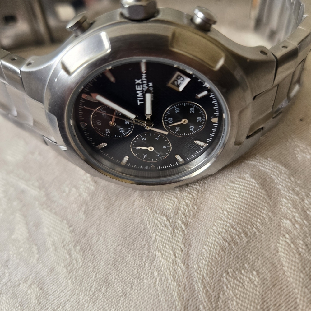 Timex Silver Chronograph Watch - image 2